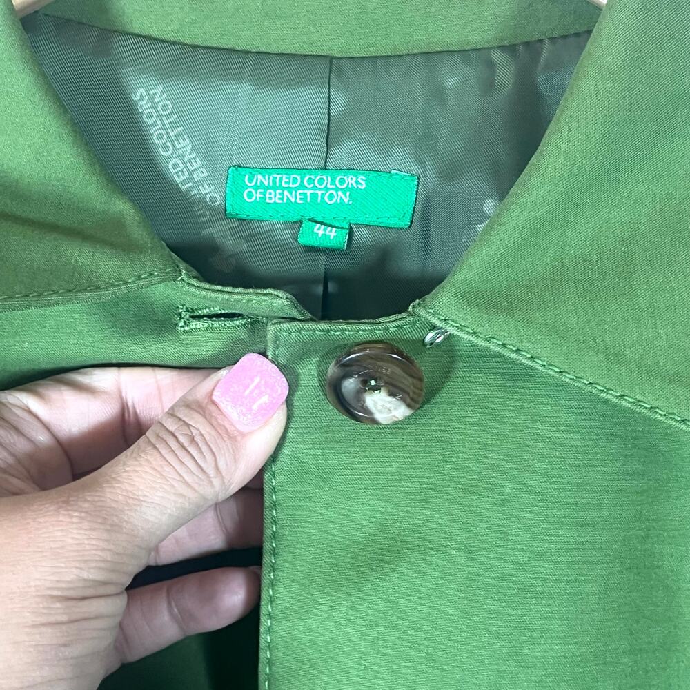 Benetton Green Jacket IT 44 M Quiet Luxury Old Money Preppy Chic Minimalist - Picture 6 of 9